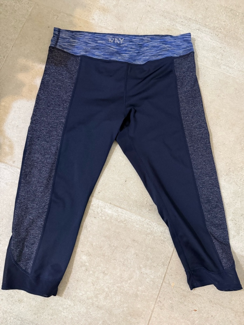 Marc New York Navy and Heathered Blue Capri Leggings